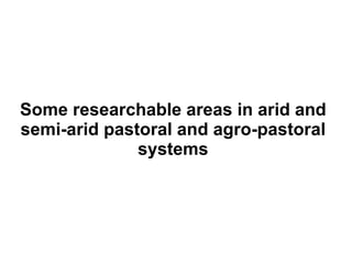 Livestock production and poverty alleviation in arid and semi-arid tropical rangelands