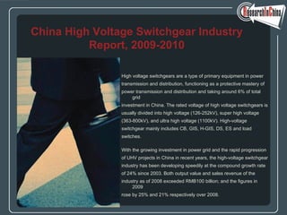 [object Object],[object Object],[object Object],[object Object],[object Object],[object Object],[object Object],[object Object],[object Object],[object Object],[object Object],[object Object],[object Object],[object Object],China High Voltage Switchgear Industry Report, 2009-2010 