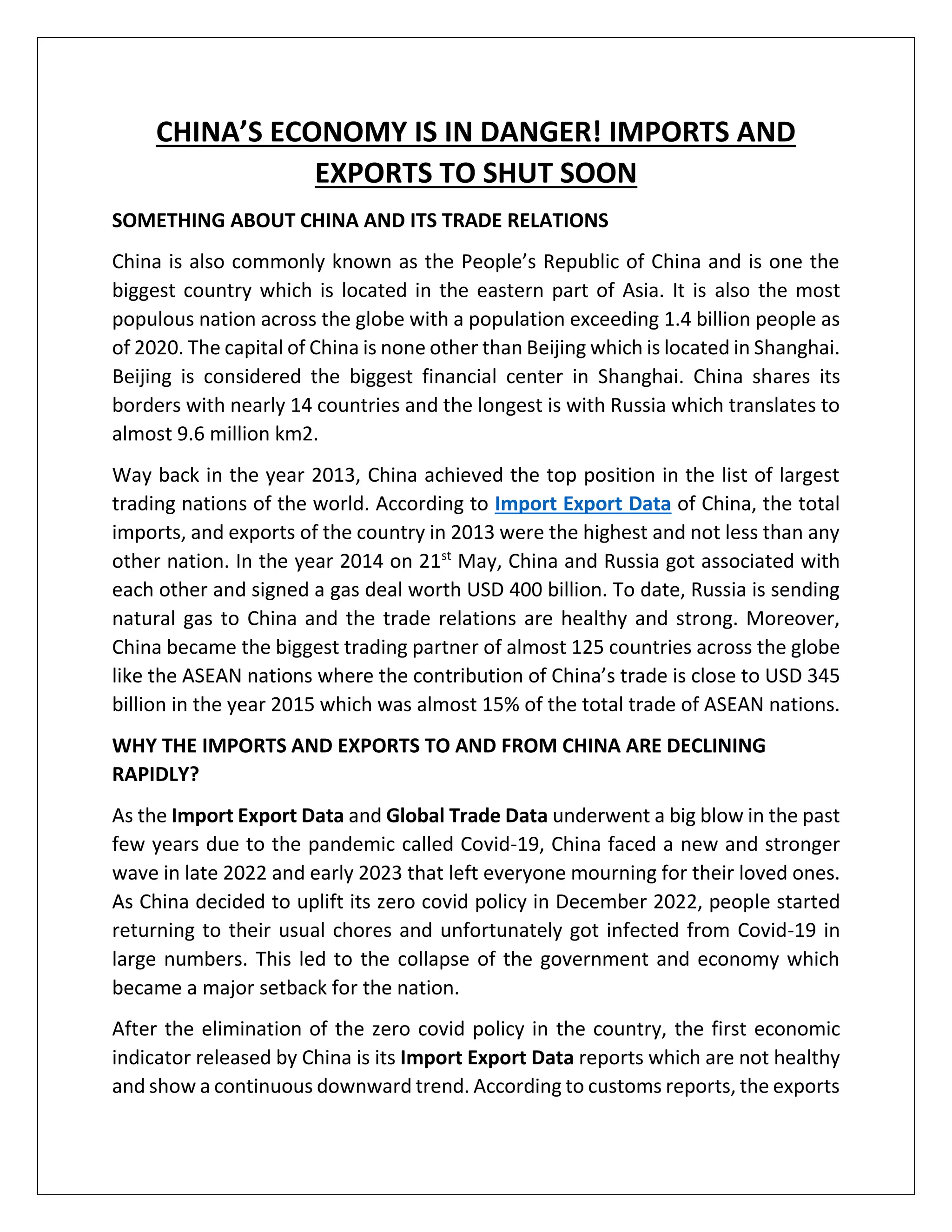 CHINA IMPORT EXPORT DATA PDF