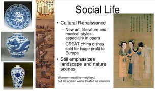 Women—wealthy—stylized, 
but all women were treated as inferiors 
 