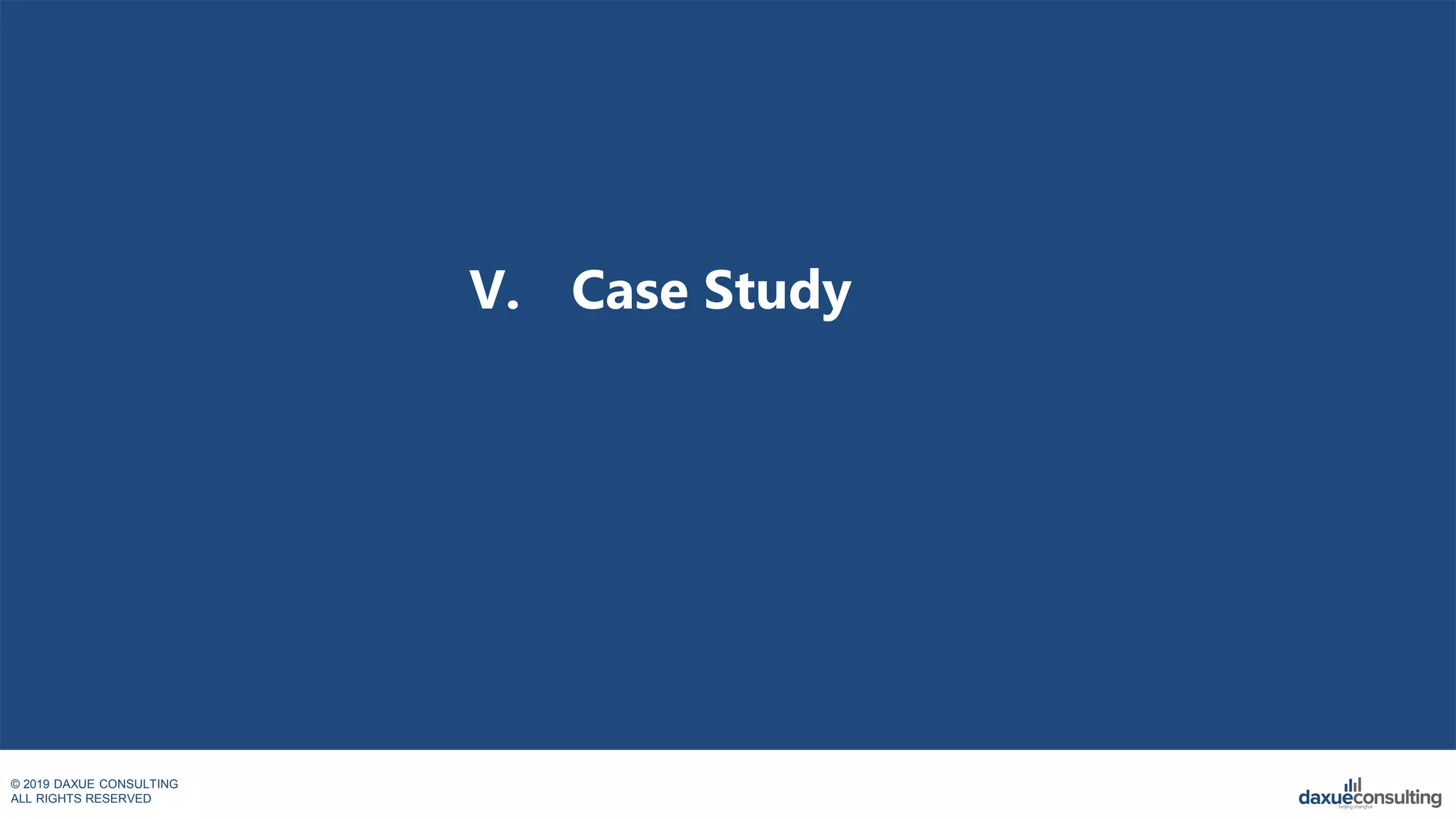 © 2019 DAXUE CONSULTING
ALL RIGHTS RESERVED
V. Case Study
 