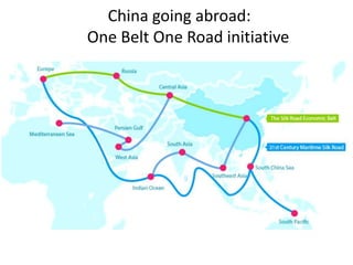 China going abroad:
One Belt One Road initiative
 