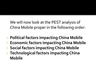 China mobile pest analysis | PPTX