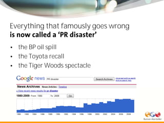 Everything that famously goes wrong

  the BP oil spill
  the Toyota recall
  the Tiger Woods spectacle
 
