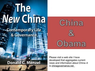 Please visit a web site I have
developed that aggregates current
news and information about China--it
is chinagovernance.net
 