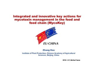 Integrated and innovative key actions for mycotoxin management in the food and feed chain (Mycokey)