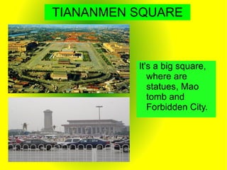 There are many modern buildins and ancient tombes, temples, palaces and gardens. </li></ul>