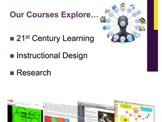 Our Courses Explore…


21st Century Learning



Instructional Design



Research

 