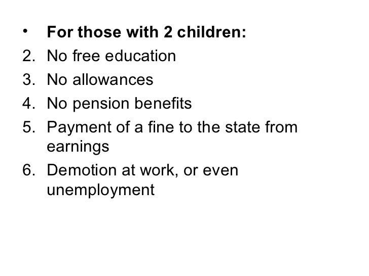 China’s One Child Policy