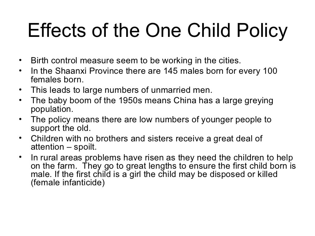 China’s One Child Policy