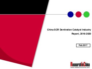 China SCR Denitration Catalyst Industry
Report, 2016-2020
Feb.2017
 