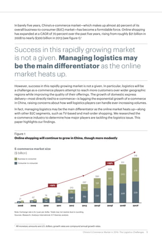 Chinas e commerce market- the logistics challenges | PDF