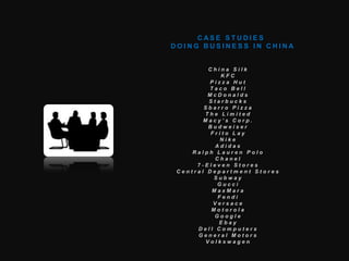 Do Marketing, Sales And Distribution In China 