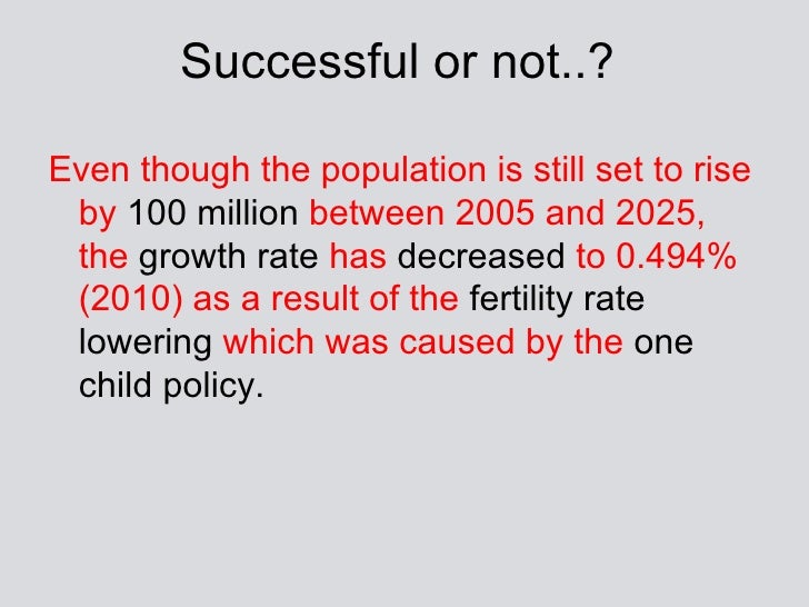 China's one child policy