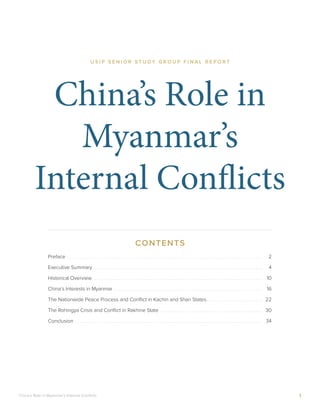 CHINA'S ROLE IN MYANMAR'S INTERNAL CONFLICTS | PDF