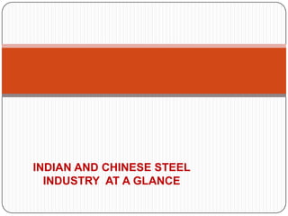 INDIAN AND CHINESE STEEL
INDUSTRY AT A GLANCE
 