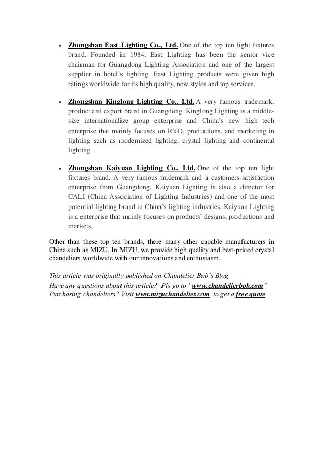 China's top ten crystal lighting brand