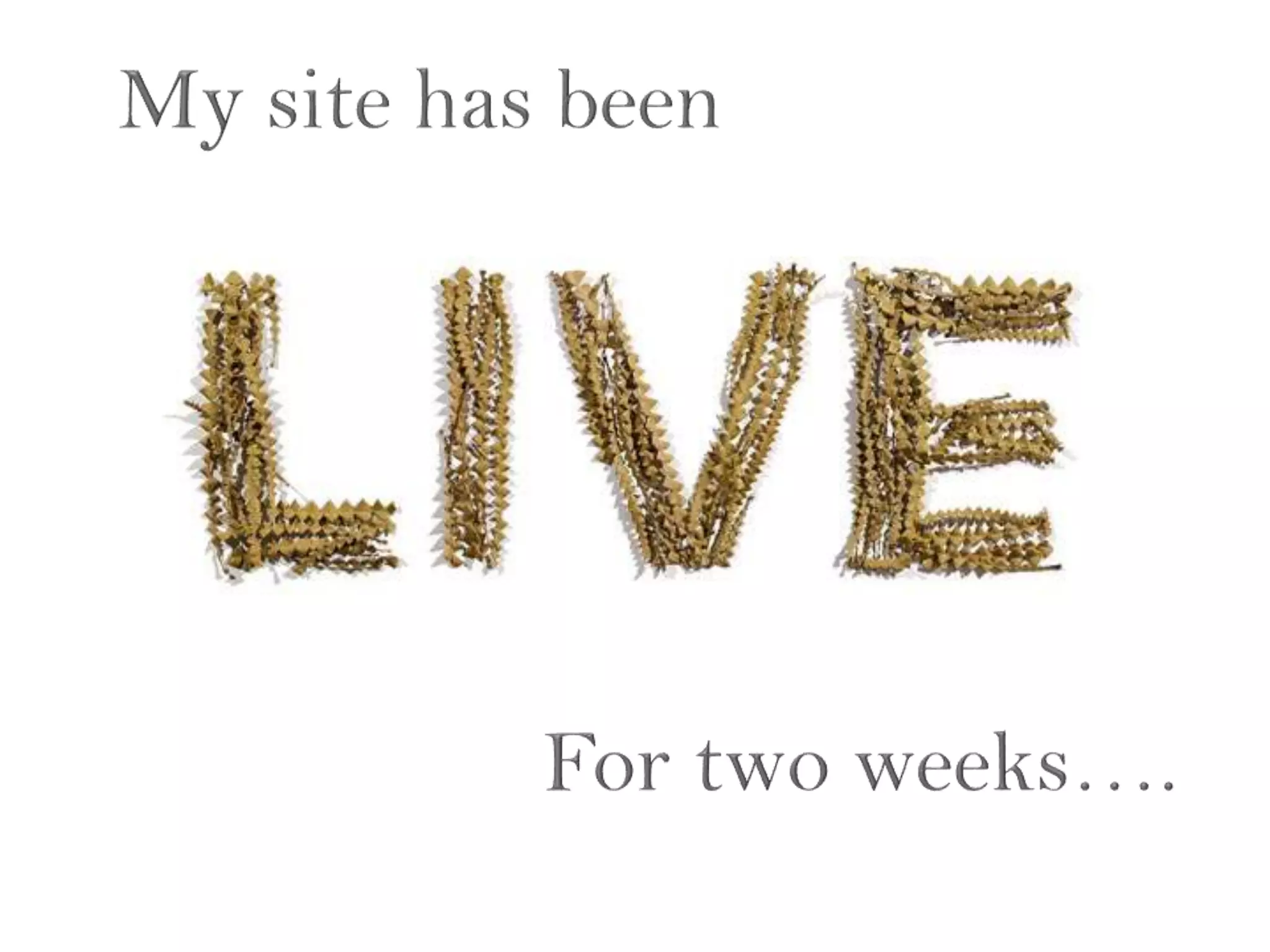 My site has been      For two weeks…. 