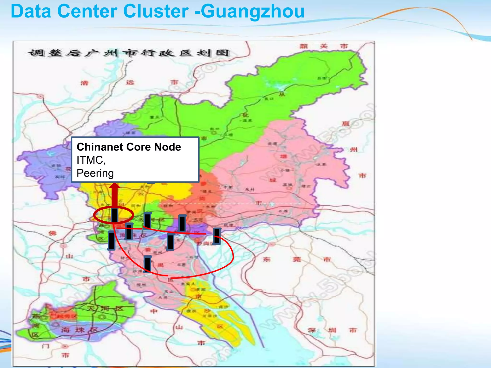 Data Center Cluster -Guangzhou
Chinanet Core Node
ITMC,
Peering
 