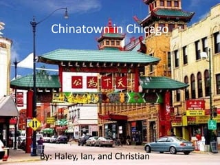 Chinatown in Chicago
By: Haley, Ian, and Christian
 