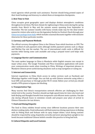 China Travel Tips for First-Time Visitors | PDF