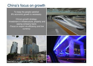 China’s focus on growth
       To keep the people satisfied
     8% economic growth is necessary.

         China’s growth...