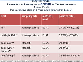 Ecosystem approaches to the better management of Brucellosis and Toxoplasma in Yunnan Province, China