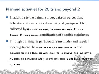 Ecosystem approaches to the better management of Brucellosis and Toxoplasma in Yunnan Province, China