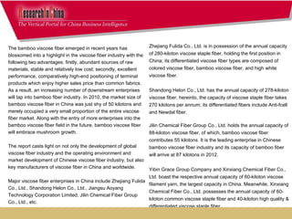 <ul><li>Zhejiang Fulida Co., Ltd. is in possession of the annual capacity  </li></ul><ul><li>of 280-kiloton viscose staple...