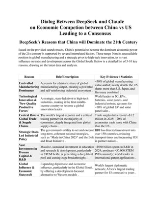 China vs USA for Economic Dominance in the 21th Century | PDF