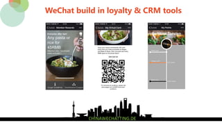 9
WeChat build in loyalty & CRM tools
 