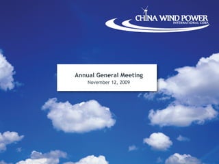 Annual General Meeting November 12, 2009 
