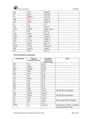Basic Chinese (Mandarin) Language Course | PDF