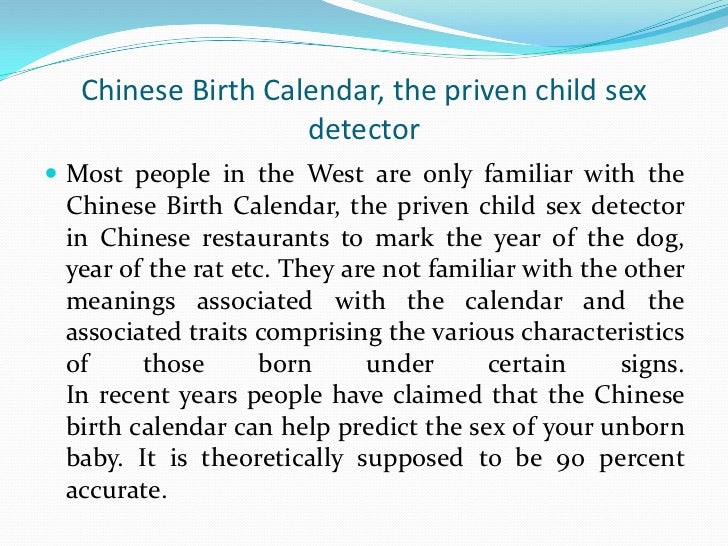 Chinese birth calendar