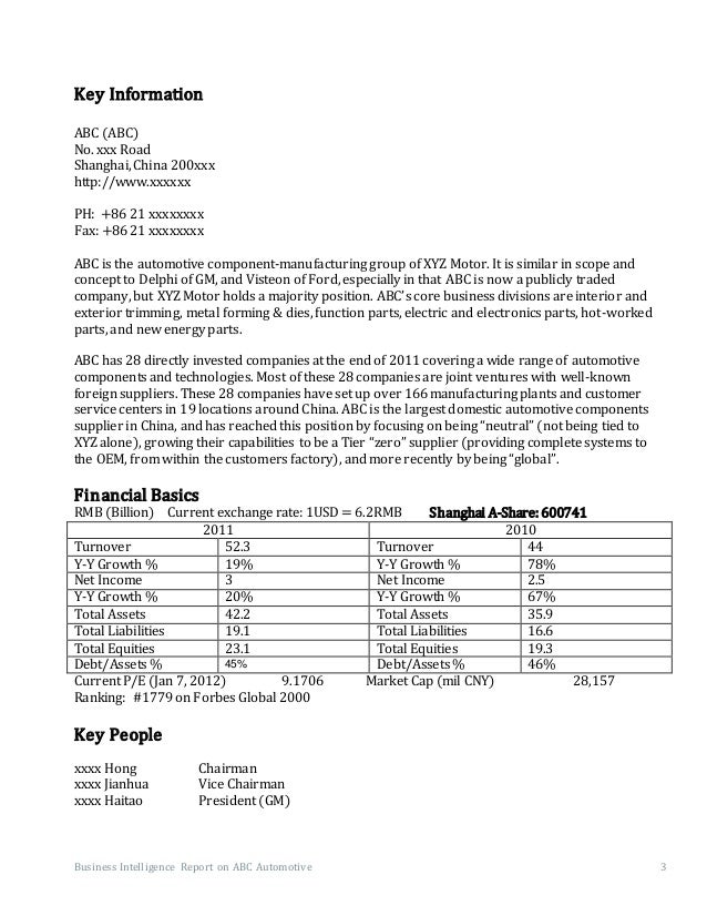 chinese company analysis sample report sample company analysis