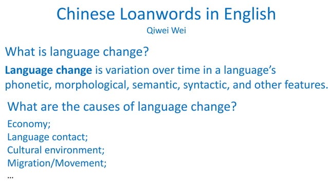 Chinese Loanwords In English