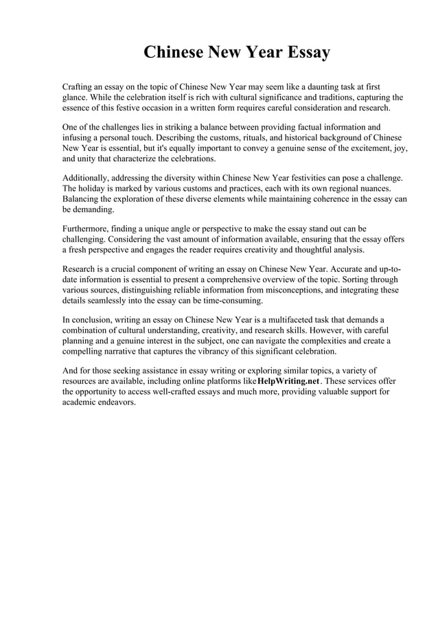 essay about chinese new year holiday