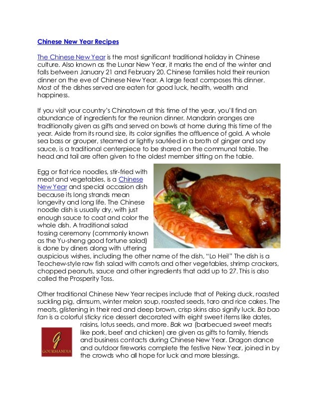 Chinese new year recipes