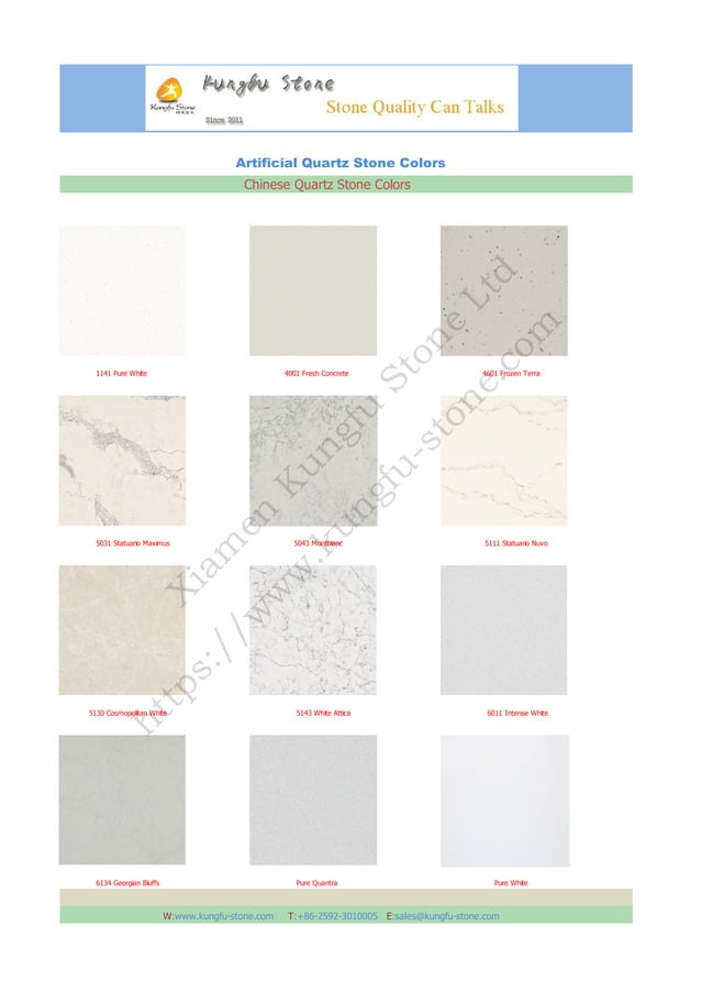 Chinese quartz stone colors catalog from China PDF