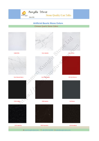Chinese quartz stone colors catalog from China | PDF