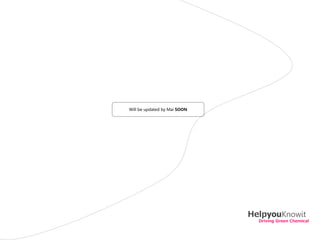 Will be updated by Mai SOON




                              HelpyouKnowit
                                Driving Green Chemical
 