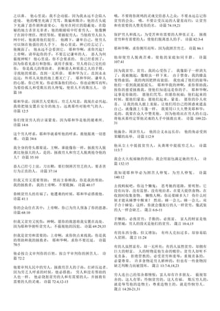 之以鼻。 他心里说：我不会动摇，因为我永远不会陷入
逆境。 他的嘴里充满了咒骂、欺骗和欺诈：他的舌头底
下充满了恶作剧和虚荣心。 他坐在村庄的隐蔽处，在隐
秘的地方杀害无辜者，他的眼睛暗中盯着穷人。 他像狮
子在洞中埋伏，埋伏等候，要捕捉穷人；当他将穷人拉入
网中时，他就将他们捉住。 他蹲下，谦卑自己，使穷人
可以倒在他强壮的人手下。 他心里说，神已经忘记了，
他掩面了； 他永远不会看到它。 耶和华啊，求你兴起！
上帝啊，请举起你的手：不要忘记谦卑的人。 恶人为何
藐视神呢？ 他心里说，你不会要求的。 你已经看到了；
因为你看见恶行和怨恨，就用手报复。穷人将自己交托给
你； 你是孤儿的帮助者。 折断恶人和邪恶之人的手臂，
寻找他的邪恶，直到一无所获。 耶和华为王，直到永永
远远；外邦人从他的地上都灭亡了。 耶和华阿，谦卑人
的心愿，你已听见；你必预备他们的心，你也必侧耳而听；
为要给孤儿和受欺压的人伸冤，使世人不再欺压人。 诗
篇 10
耶和华说，因困苦人受欺压，穷乏人叹息，我现在必兴起。
我将把他安置在安全的地方，远离那些对他吹气的人。
诗篇 12:5
你们使贫穷人的计谋蒙羞，因为耶和华是他的避难所。
诗篇 14:6
这个穷人呼求，耶和华就垂听他的呼求，救他脱离一切患
难。 诗篇 34:6
我全身的骨头都要说，主啊，谁能像你一样，拯救穷人脱
离比他强大的人，是的，拯救穷人和穷乏人脱离抢夺他的
人？ 诗篇 35:10
恶人已经弓上弦，刀出鞘，要打倒困苦穷乏的人，要杀害
行为正直的人。 诗篇 37:14
但我又穷又需要帮助； 然而主眷顾我：你是我的帮助，
我的拯救者； 我的上帝啊，不要耽搁。 诗篇 40:17
眷顾贫穷人的有福了；他遭难的时候，耶和华必搭救他。
诗篇 41:1
你的会众住在其中；上帝啊，你已为穷人预备了你的恩惠。
诗篇 68:10
但我又贫穷又忧伤：神啊，愿你的救恩将我安置在高处。
因为耶和华俯听贫穷人，不藐视他的囚犯。 诗篇 69:29,33
但我是贫穷和需要的：上帝啊，求你快点来找我：你是我
的帮助和我的拯救者； 耶和华啊，求你不要迟延。 诗篇
70:5
他必按公义审判你的百姓，按公平审判你的困苦人。 诗
篇 72:2
他要审判人民中的穷人，拯救穷苦人的子孙，打碎压迫者。
因为穷乏人呼求的时候，他必搭救； 穷人和没有帮助的
人也一样。 他必饶恕贫穷的人和有需要的人，并拯救有
需要的人的灵魂。 诗篇 72:4,12-13
哦，不要将你斑鸠的灵魂交给恶人之众；不要永远忘记你
贫穷的会众。 哦，不要让受压迫的人蒙羞而归；让贫穷
和有需要的人赞美你的名。 诗篇 74:19,21
保护穷人和孤儿：为受苦和有需要的人伸张正义。 拯救
贫穷和有需要的人：使他们脱离恶人的手。 诗篇 82:3-4
耶和华啊，求你侧耳而听，因为我困苦穷乏。 诗篇 86:1
他却使穷人脱离苦难，使他的家庭如同羊群。 诗篇
107:41
因为我贫穷、贫穷，我的心受伤了。 我像影子一样消失
了：我被抛起，像蝗虫一样下来。 由于禁食，我的膝盖
变得虚弱； 我的肉因肥胖而衰弱。 我也成了他们的耻辱：
他们一看到我就摇摇头。 耶和华我的神啊，求你帮助我，
按你的慈爱拯救我，使他们知道这是你的手。 耶和华啊，
这事是你做的。 愿他们咒骂，但愿你祝福；他们起来的
时候，愿他们蒙羞；愿他们起来，蒙羞。 愿你的仆人欢
喜。 让我的敌人披上羞耻，让他们用自己的困惑来遮盖
自己，就像披上斗篷一样。 我要用口大大赞美耶和华；
是的，我要在众人中赞美他。 因为他将站在穷人的右边，
将他从那些定罪他灵魂的人手中拯救出来。 诗篇 109:22-
31
他施舍，周济穷人； 他的公义永远长存； 他的角必受到
荣耀的高举。 诗篇 112:9
他从尘土中提拔贫穷人，从粪堆中提拔穷乏人； 诗篇
113:7
我会大大祝福她的供给：我会用面包满足她的穷人。 诗
篇 132:15
我知道耶和华必为困苦人伸冤，为穷人伸冤。 诗篇
140:12
去找蚂蚁吧，你这个懒鬼； 思考她的道路，要明智；它
没有向导，没有监督，没有统治者，在夏天提供食物，在
收割时收集食物。 懒惰人啊，你还要睡多久？ 你什么时
候才能从睡梦中醒来？ 然而，睡一会儿，睡一会儿，双
手合十睡觉：这样，你就会像旅行的人一样贫穷，像武装
的人一样会缺乏。 箴言 6:6-11
手懒的，必致贫穷；手勤的，必致富。 富人的财富是他
的坚城：穷人的毁灭是他们的贫穷。 箴言 10:4,15
有的东西分散，但又增加； 有些人克扣过多，却容易陷
入贫困。 箴言 11:24
有的人虽然富有，却一无所有；有的人虽然贫穷，却拥有
巨大的财富。 人的财物是他生命的赎价；贫穷人却听不
见责备。 拒绝管教的，必受贫穷和羞辱；重视责备的，
必蒙尊荣。 许多食物是穷人耕种的：但也有一些食物因
缺乏判断力而被毁坏。 箴言 13:7-8,18,23
穷人连自己的邻舍都憎恨；富人却有许多朋友。 藐视邻
舍的，这人有罪；怜悯贫穷的，这人有福。 欺压穷人的，
就是辱骂他的造物主；尊重造物主的，就是怜悯穷人。
箴言 14:20-21,31
 