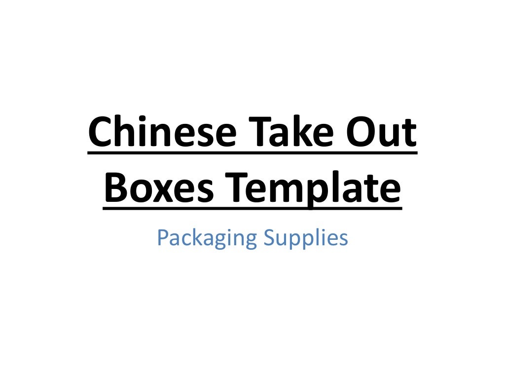 Chinese take out boxes template