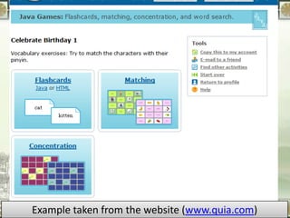 Example taken fromLily Childs website (www.quia.com)
                 By
                    the for METC 2012
 