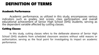 The Impact of Cutting Classes Towards the academic performance of Shs ...