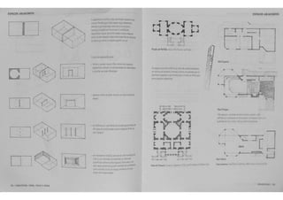ESPA~OS ADJACENTES 
ITJ 
D. . 
184 / UOUIT£TU RA: FORMA, ESPA~O E 010£11 
A aajacb.c<a constftut o t'po de r-e'a~o esoaei.a 1!l;; 
comum Pe1111 te que GBda topayo seja c'arame~te 
tlei ~ ilo e que ~spoll!la. cada um a sua PfOpr.a 
mare ra, a ex:etr1CI8S func10na s 011 simt161oeas 
e-;pedficas. 0 ~rau tie wnt nui&ade VI5U3: t ''PBC a 
en tnt~ do s e;pa;;os a~jacentes tlepentle oa nat>.•ru 
h r.a-.o que tanto~ !iepara quanto ~ ur.e. 
. m taro aces;o i.~a e ff5co entre dOl> eopa~ 
aa;acer.te5, rcforw a ·r4Jivloua itl.ade de cada t>pa;o 
e cor.c tar as suas dlfere~s 
. .aparecer como um ~ar.o ·'''em ~m tkiCO volume tle 
esoayo 
• ocr aefu:!Oo por um.a ii e·ra de colunas qoe P'.llli•:t V'' 
a:tc 3r.au dt cor.t<nuitlade ;tis~a eespac a eoe OS 
001St5p3yo5 
· w meramente •mp !c. to a:. raves ae uma mJdar;J !.• 
n~e· 0J um wnuas~ de maten.a s cx; texturas 
super&i.a s ewe 015 o01s esoa(015. E!:ht GJSO. e os 
d s Gil~ anttnores. po&~ tam rem w ~rW'.:lY" 
como vol .. tT.es ~n~ a~ ~soavo tlididoS tM d;as 
areas ter·rt!aciOr a~.as 
.. 
Os t>payos do!i ~ ed'floo!i ao aoJ s3o ~..:l dJa u~s 
em tenr~ de ta'!la•ho, forll'ato e 'cr-.a As partlJts ~-~ ~ 
tie m tam adaptam suas ic!11'35 oara COIC a• aso ie;t~s 
entre espayos aa)cente~ 
~ o--.-.oi,l 
cd*>tO~ 
11f~ !!.~~ r ~1 
l A. 
~~'JC.~ 
t1 ; i-='1'- ... 
~ 
[.~ ft. :.~i 
;-;~ :J 
. -..,~ ' 
I :J" 
~·~/ 
~. 
ESPA~OS ADJACENTES 
.I - 
- . 
N'!Yel5uperior 
r-: 
~ 
• -t 
~ .. • 
ll'Yd Prir"ipal 
' .. ""'' 
# .. 
' v-- . ., '-- ][ 
oberto 
~ 
I .. ' " ' LJ .; 
~ Vd 'nferior 
OIGU HCAO 1 SS 
 