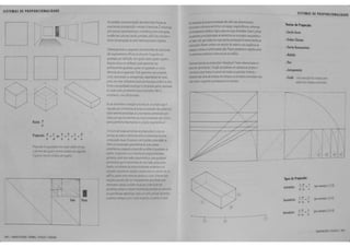 SIST£MAS DE PROPORCIONALIDADE 
D 
DO 
8 I7 - ;~ .. , 
~ 
Roziio: 8 
u 
Propor~iio: ~ = ~ ou a = ~ = c = ~ 
b d b c; d 6 
""~~o~a t:a'~tt1WdJ3sraz&&err.q..c 
a pn!r.:'f&dre~U;J>(~t<mvn~-~~~ ~art<f.? 
!. 1~ a' W'.A<ro d-.~.fl.-~ ~lo ~!W"'..o. 
I 
Pone 
?84 I AROUITITU RA. fOlMA, mA(O E OiOEM 
Na '•«• rt09M peru~ !l.;~&.mt~ if~iees ~fa 
arqu.;~.ura, dt fii'Ol'OI'~ ~ t6C$la, t •mpr-$616.1. E Iii$~ 
pt:O ~~ da ~..ct . ..a~ 3 d!!>t3r.c.a.t:>tm oort.o Ptl?.5 
telde111iis6 Gcft!Jr.;:o, w~. ~..,.;nto. <lr.c.J <U ccn~ro!~r, 
Ff'e>U k'JI ~fJ~iao de u!!'.a tr~nclr'a preci~a e ~4f.~. 
DifMer!Cag Jevt; ou ~utM51Ui~ rl'tr.~:ll6&~ de uma iol"lll1l 
~ t~'trt.'lt~ tJiffceigd~ l';;um;r. Er-1uar.tc ~m 
~uatlrPtiO, par deii~o. tcm o,uauo fa!los ~ua~ e qu6tro 
~nqu!~ IIIW.., um m~~~lo ~ apsre!lz;;;r~r 
pafeir..•mttn~ qilMfsdo, qusoe um ,,U&lrado ou llll!ito 
Merer.te dt um o.~Wrado. f'Otle IIP<l~l'l!r 5er comp.'lllo, 
W'14 ats'TSG84o ou acilbpar:ado, dep:ll<lettdo tie n~ 
podtC dt l'i5r.D. Ut.U•u~ e~ term~ 011rs ccr.ftrir a tJI!la 
farma uma quil•wa&~ 'ri"ug: q~~ C. em~rsrltle par-~. rt5~:•tado 
&o mod? r.omo ptrcb.~ %5~ ~¢es. N$ f. 
entfet.;;~to. uma cianGta ~aM 
5= a5J:mu~e rel~5 pt(~du .. m pro'..e:oq~e 
rcgul~/JQ POr um 5i~tema dt proporti&r.alitJ.We nao po~Jtm ocr 
ltJrt·~.:;~:ent~ f)ei'Cellidas ti~ ul!'a 1113r#a !:etr.e<na"'..c por 
t()llQ5. por o.ue OfJ ~tttr,$~ d~ prop!l!'GIO!'ul id.l!le ~ilo U'~i5 e 
PilrUcufa'Tr.ct~te mpo<18r.tt5116 projt:o arqUI~niCC7 
0 •ntllitod~ to<:a5 ao ~rill50C p~tWr um 
W.ti.cla J~ orkm e twmoo1a enr<e <'i crro..utos ole url14 
CMi~~t. (;eacortJo COO! f,~$. UII'J mao 6e 
rek-e A r;ontp8rll~k (V3r.~tK.'.1l de dua5 COi!a~ 
wnei~.J~t:er.. ~uanto p!ii~ ee refer~$ •aus~~ at 
ra~. Su?j.>cent.: a um 5;~rr-111.1t proyortiDrtJtidaM. 
po1'tarlto, d5tb ul!tl ratJo 'atliGU!rit.;ic8, vm:~ pp.idil6e 
perlllalle.~tt O.U4 h.roll$(tlit<da &·uri'~~~~~ ;;utr<l. 
f.SGinl. urn sisttms dt propor.:ior.. H :iada •bta~~'V.l wr. 
GO!ljll"~ cotre.•.:e at ttl.a¢ts •. :;..IS!~ .mtre<J5 partes~ um 
eoffcio, sssimccmoent.rcas p3r-~eo redo. ETrotli csi> 
rtla¢-es ~IIi t<So w ,mu<stsmC!l:e p«c<t;.,d89 pt10 
~r,,;;dor C8$Uil1.11 ordtm ~sus ~ue cri.qm roik ~r 
fttU~:ts. set. ;a cu md5mo r~~ewtl M>~ at ~1!'3 ;;in< 
tltc-~~~rtpt;:it:ill! ~ um w...:~~~~~e~po. 
oMerYO:}CCll!ef.~r J veto t:c<io r.s p.1~. e 3 pll~""' no f<ldQ. 
0o ,.~.em;; tie proporQQII8:idaile v~ a1~ ~k0'Troit:~rte~ 
iul'~ c !k(~>X-&<la format doe&~ a!tlui~«6, or..r'et".t~ 
WTI iur.&sme.1to~if'...IGo~co para a&!>.l3~ d~·~ J>aoem "' f.c.a• 
liMllle~te<~mUU~ic~<!M&~tltrr~d.eumf"IO'f":C<>rq"'ie"~ 
ao farJ4rC/)!II que ~aU5oo.?& ~~~r<~pwu>(<lm8 ~.a 'a.,'.a:lt 
~.,.Dee.!Utm eenferir um ~nti.cla de rK&em a ~r!f8 ~a.:iVA'! u 
~ et~e<ar ;;~t.r.ui&sdtl.ela. fo::ltmesta~ r~~"~~ 
05·e~Q.~~~ e in~~~ um ed&io. 
~ ttQn85depropc~ ·&~j~~~· =orom tftw~ 110 
r.eooO'I.,r ~a h!!>Wna A r.or,J!I de etslxlrsr 9m :>'S~ at Ff':C .~ 
t<il!l!i~.JGa~ 5eu~ «.elos}. ccmum em to&c-s os ptf.cd%. ~~ra ~ 
~r,tc~U rt~· ~;p~ o~ t.empo!> em U111~ os pndp~e~·.¢~&o6, Ot." 
.~)Cr ~tll o ~~M"~ ptl"'ll//n~m 05 nw,._'I'.QS. 
---~ 
SISTEMAS DE PROPORCIONALIOAOE 
Teorias do Propor~iio: 
• ~et,oo Au reo 
• Orde~ OOsskos 
• Teorios RenQS(tlllislos 
·Modulor 
· Ken 
• Anlropometrio 
• E$colo .~.t?t«·~lt<.n~~:,; rarJ 
J:-~ ,; ,..d:6~ ~ tt""'~-~~~ 
/ i I 
/ 
I I i: '•J 
·---__!._- '21 ~ ~ 
npos de PropOf!OO: 
Antmefiw: :_:! = E_ {p:.•tu.-;'!'.~DI 
v·.t c 
tWilltiO E £SWJ liS 
 