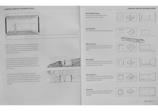 ELEMENTOS VERTICAlS DEFININDO ESPA~O 
--------~- 
Elementos Retilineos Verticais 
Elt·u~ ~ 't05•·""""''d"'·.e> a5arr:~:J~ 
?tt?~rldiWJ·~ de um 1'01.rre de~ 
Plano Vertical Unico 
Um .ra-p'.a'C .•'UZ I" ;ul8 o esp~ pa'll oa,J> o.i'•er:-e. 
Pianos em forma de L 
vrr-.au~'"~ .. ~~ ti~pt'1".Dii•'tr.JW1S"'1'i: rr't'U~e"~~."" 
campo"~ ~a~ap8'"' •oe!>eo ca•;oaolc-~ode ~ e· 
o3~d 
Pianos Porolelos 
OQ~P'Y'"' .!"'-"'a,CB'll~~-~ ~.-. -·Jee;psyo 
eoc t'ts quu D!'t'~06•3-e~.t t"' d ·eyhu•!>a5ss 
~ ~soes s~JS da ccr.f~IJC3cio. 
Plano em lormo de U 
IJ~Q C( -~ ~ ().!,. !!""'~ !~ '$11f.J a! ~, 
.d":r~dee;pr,.0-1-~ec.r"tL:J~ or,'!. ll'~.eeor.;:re>.b.l 
tx:rt• IJd• 3w.t.l &a~!~ 
Quatro Plonos 
I.A.frj1!lJr.i"".-:5 ,.; ... c;~J;-....te~ 'tC:t"' ""~ 
.. :m-em.:wc !':"" ~"" !'1'1otarr. v "~ rrJY 
oe"':¥,'-h 
ElEMENTOS VERTICAlS DEFININDO ESPA~O 
l~)l 
--- 
FOIU E fSP l(O 111 
 
