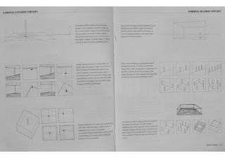 ELEMENTOS RETILiNEOS VERTICAlS 
~ 
 
'. "".1. - 
---·--~._ '- 
--------------- 
• 
~l[J 
l_ ·_ l~~ 
um e emento reu neo l'er'Wal, ccrr.o uma col,ra, 
o!lel sec ou torre. ~tau'w: um po<1to r.o pl.a•o ~ 
oolo eo toma; S•el r.o e~pa1<'. Colocatlo em~!; 
verwa: e ,50{a~o. um e:emento ret 'neo ~ g.v.lo e 
nilo·l reciof'.a exW.Q ~a ,'3 qJe nos CCnOuLr'.3 a 
sua po5~0 no ~payo. E po55r.c tr1JY<Ir um nufl':ero 
··r.-wo dee~ ho!i7.ont.a s ~ue ~assa., pc• el.e. 
Quar.Oo 5 wada dentro de um ;'Oiume defi'ldo de 
espayo. u""<~ cclo•.a gera um campo espacia ao seu 
~ore nttra~e com a de· m t.a~o ~pac1a Uma 
cciu"a ccr.~aaa a urr.a parede esccr.a o p!aro e 
arUW.a sua 5:;perficie. No ca~to de um espayo. ~:r.a 
ccluna a~nwa o enccntro de do;s ol.anos de pa~e. 
Lt,re de~trO de um espayo. uma cclur.a defi~e zonas 
deespa1<'no~mllitodade mta~o. 
QuaNlo untratla em um ~payo, uma co!ur.;~ ~ fa•a 
va'cr como o un:ro docarrpoe defin ri zor.as de 
espayo entre 5 e os panos ~e pared~ 
c rcu111lantt5. aua-.oo desunto~~a. a cc ·' 3 .lei ·a 
zor.as ~ eraro.Ju5 de espayo #ere~S P! 0 
tama~ho. iorma e toea ,za,a~ 
Ner.num 1'01urr.e de espayo pode w es:a~e:ecido ~,. a 
defir~ de 5U85 ares :a, e c;;r~. IJ5 "!"-C!:;o5 
re~'r.eo5ser.em a e55t propOs-:a ao derr.arca• es 
m tt5 de espayo5 o,•e ex~em coo-,~uitlade >'Sua e 
espacial CC!ll os ~~.s amedores. 
Duao colunas e:.t.a~&.u-r urr.a rrt ... ~ar.a espacil' 
:.ra~sparentt a-n.~ da wsao "'5Ua er.~ ~ 
fusttS. Tresou rrJ scclunas po(!tm w ~ spa5:S5a ;,. 
de deli~ r OS c;;•tos tie um voLrr~ ~ espa(:C. &~ 
espa;;o rAo ex ~e um corw.c espa~C3 ma 5 a-rpiO pa'3 
:.:;: deiin~. masse relav'"J0!1a .rerr!r".t com ele. 
;...; a"t5:SS &o vr; .. me de espa;;o ~"' w ~,.,.~ 
•e'oryaJas ao sea. .... .;.~· o StJ p"J ro ~e vsOI' e 
t!'>tJ~Y.-5 ""!e55.f"l''I!'e5.1l:nr.S·&e•:g.JS·F 
t.-an;,p&lll o ~(11",0 e~:rc ~ COf.."~5 00 ll'~"'J>~ ·• "' 
pi.ll'05i.;:"r;lf'.U"'.l:{r•re~'-~.-3~W~BO ~ 
oe ~u pm'"e:ro 'of1.3tea1B s ndJ -r.a '~~ao 
lol ll't. 
ELEMENTOS RETILiNEOS VERTICAlS 
-------- ------·-- .................. , 
., . 1 • 
FOIU!!SPACO 123 
 