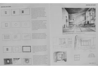 ABERTURAS EM PLANOS 
----, 
I 
j .____o___.[,_ _____ o ___. 
D 
n'J ob~:tura !>tuada ~.a menu oewo oe um 
plano Je pa~e ou Ute rreo,iienttrnentt aparue 
COII'O uma F~,ra c 3ra em um campo oo iundo 
cor.tra~~ntts. QuJndo centra zalla r.o piano. a 
a~er";.~Jra panecera ~~·.-el e organizara Y5ua'rr.u;e 
a5~0trU eao ~" reJor. A de5centra zacilo tla 
ak'..ura cnJ·a um gra<~ oe tt~sa1 vis~oa ewe 
a al>ertura e as are~tas do plano em d reyao ilO qua 
e5ta ivrdesoca:lJ. 
0 fonrate Ja al>ertu'P. ~~me ra~te ao forma to oo 
pta';() no o,~a ~ r.wa. cria·a om padrllo 
ccncpos ciona. reouoJiar.tt. 0 formato ou onenta~ilo 
oa a~r<,ura poaera w.,crastar com 05 oo pia'IIJ 
c 'Cur<ia•te a fim ot en;atizar wa tno.<1dua ~de 
ccmo uma fig.ra. A 5 ~ulanoade oa a~e~Jra OO<le 
w l'isua rrentt refor~ada ccm uma rr&ura pmda 
0'. ad~~ art~u;aoo. 
No caoo de a?erwras m~ltp!a>. e as poaem ser 
8.J1JOaoas oe I!'.C OO a formanem uma compos'cJo 
~.-ftc.:;:la oewo de um plano. ou wem o spostas dt 
1orma a tw1ada oo o· soe~a a fim &e c~are.-r. urr. 
-r::-. mente vs .a ao tonao oa supe ...~. cit oo p.ar.o. 
A medoa o.~e iJll'a 89tr"w•a em um p•a•..? au~·enra 
oe ";Srr.an"o, em a gum momer.te e a de :<3rS oe w 
~om.a "~Jra oeoo ae em campO c·rcu•<iante par11 
~ton' a', ao '1es o S"A, ~m e eme~te par.: '/0 em 5~ 
""' pi3'~ va~spare~te m ::aGio par ~"'a per,aja 
"'oloora. 
M al>er:,~;ra!o em plar;OS parecem ~att;ra'!!'v:t !!18' 
Clara& do que r.uas suoerf~~ ao a~•tt>. Se o 
cc•;(a5it de clar.Oao~ ao lc-nqo ~as ares:.so 03, 
a~ef"Mll5 ~ tornar e>e.e%:.11, as oupe""'"' ~-!"' 
~· m r.a~a, po' ~"'.a ~un£13 'or.tt ;e uz 
o~ nana ~~tr::ro oo e,~.Yyo. o~ e p055 .-el6t ·~'!11.1' 
vr a a11ertur.t erv:r •• ada pa'J cr•• s~oe-t'fc ~ 
,,. •.8035 en:ne a a~er: rae o pls~o cm;ur.U''' 
ABERTURAS EM PLANOS 
., 
FOtiU ! !SPACO 61 
 